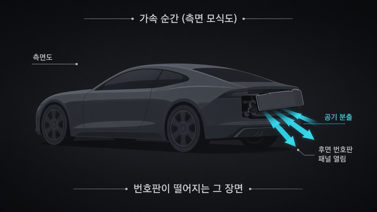 번호판이 떨어지는 장면